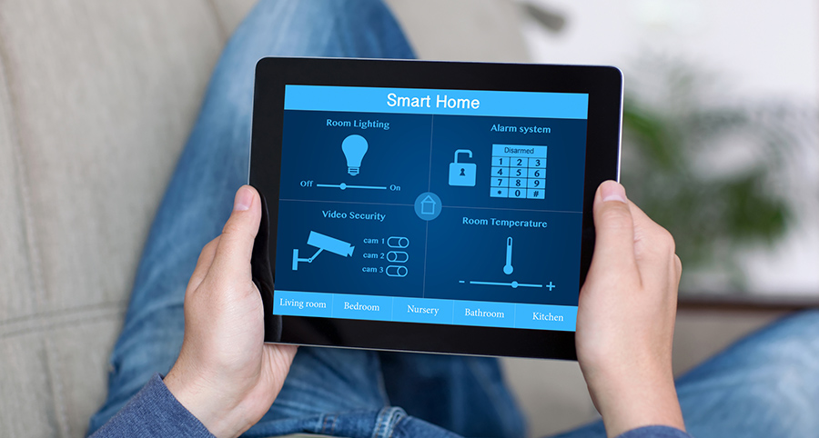 The ability to access and control security components from a mobile device is one of the top smart home trends in Chandler. Close-up of smart home security app.